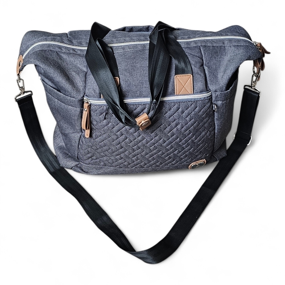 Kasion Quilted Diaper Tote Bag Gray